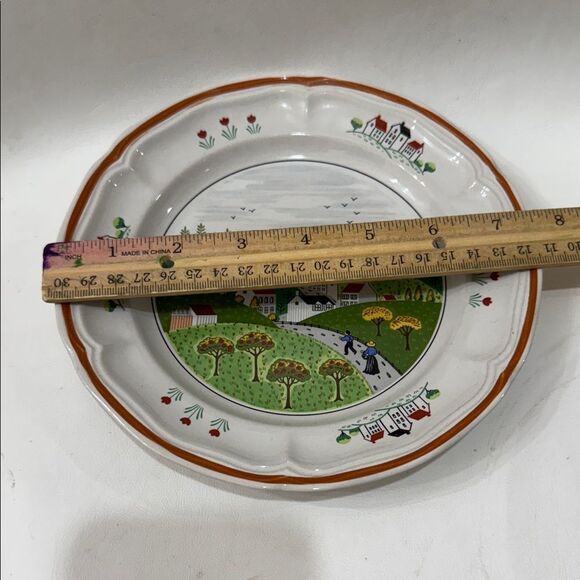 Newcor County Village Japan 7 1/2 In Salad Dessert Plates Set of 2 Stoneware - Picture 6 of 16